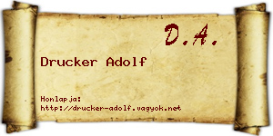 Drucker Adolf névjegykártya